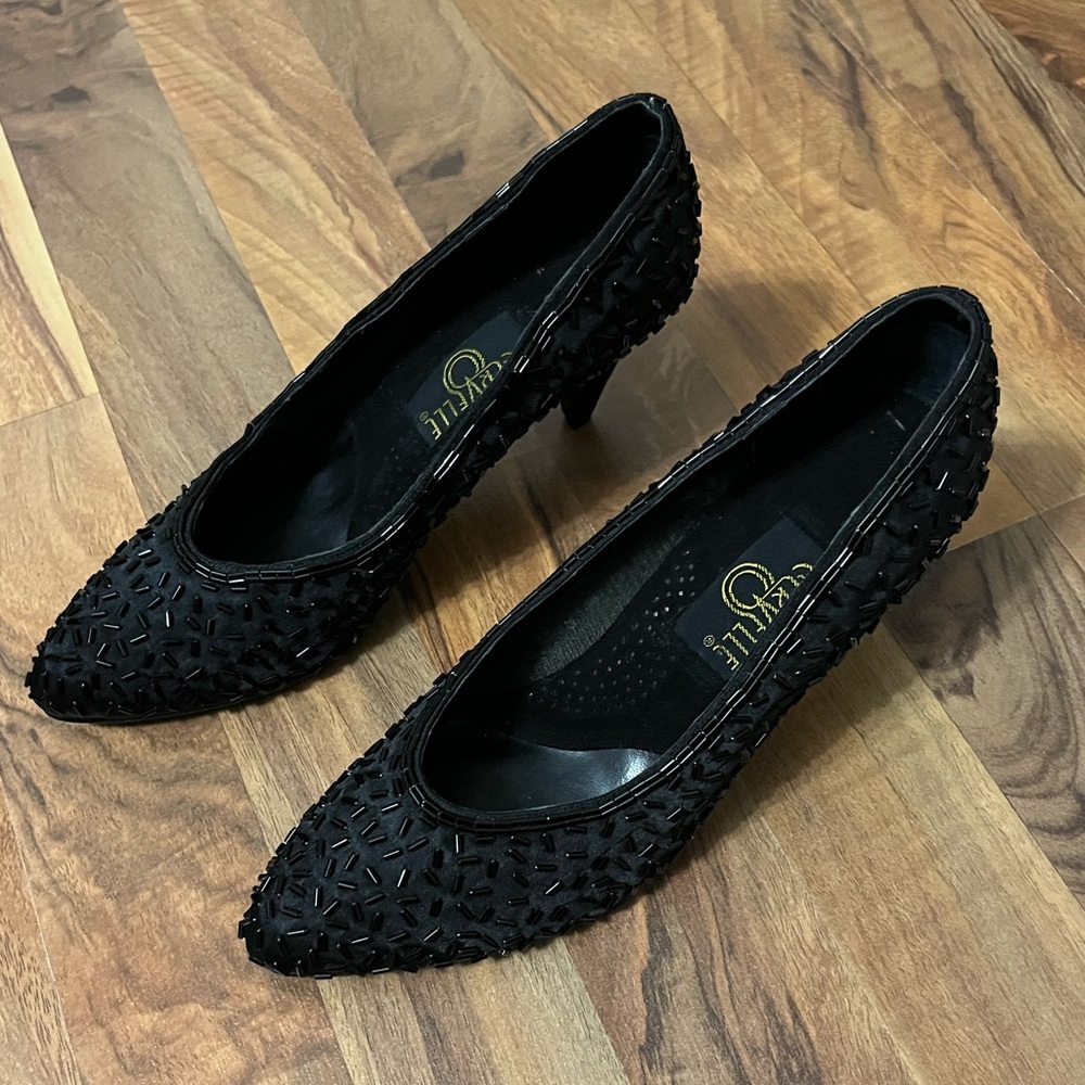Vintage Black Sparkly Heels